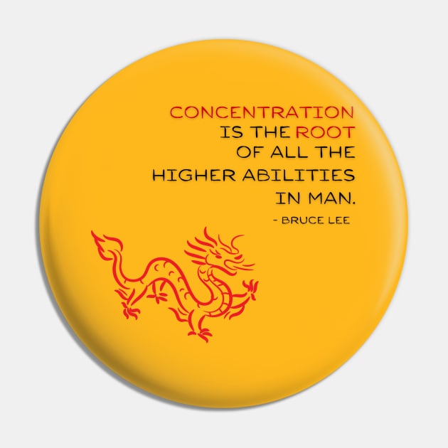 Bruce Lee - First Principles - Concentration Pin by Underthespell