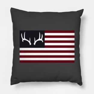 Antler American Flag Pillow