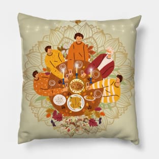 Thanksgiving dinner with Friends Pillow