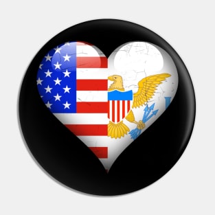 Half American Half Virgin Islander - Gift for Virgin Islander From Virgin Islands Pin