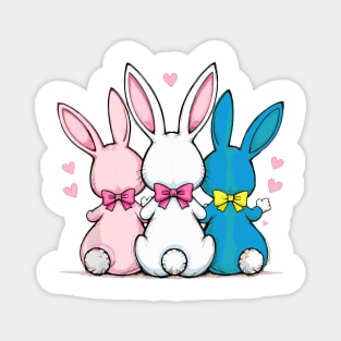 Retro Coquette Easter Bunny Bow Cute Coquette Bunny Girls Magnet