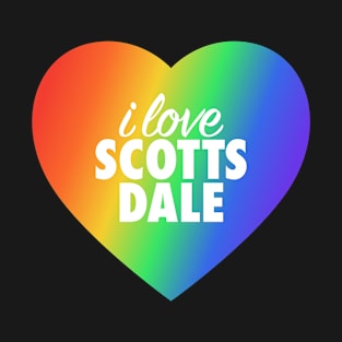 I Love Scottsdale (Stacked) Pride In Rainbow Colors Heart T-Shirt