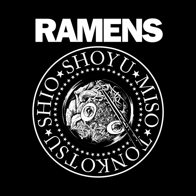 Ramens Bowl Ramen Noodle Punk Rock Music by zawitees