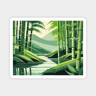 Bamboo forest with river Magnet