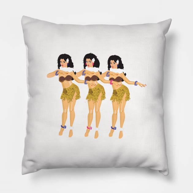 Three Hulas Dancing Pillow by PauHanaDesign