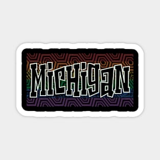 LGBTQ PATTERN USA MICHIGAN Magnet