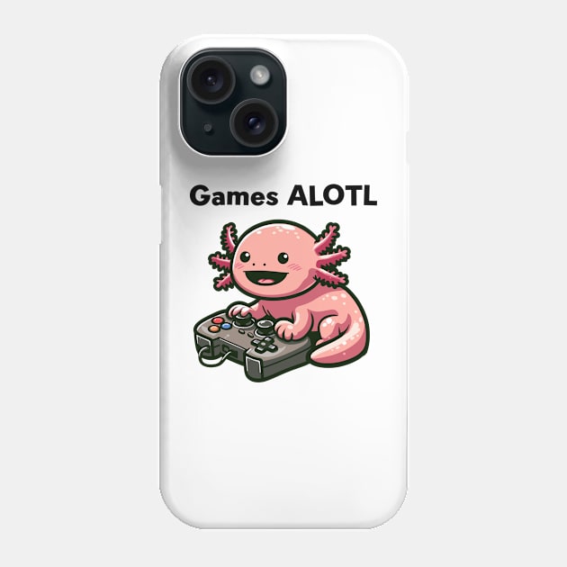 Kawaii Axolotl Gaming Phone Case by dinokate