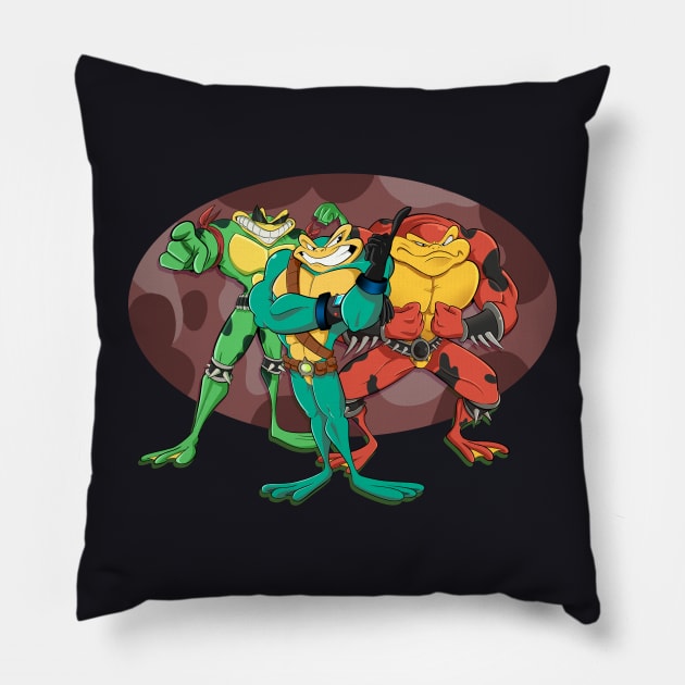 Fighting Toads Pillow by StunningShock