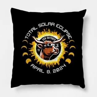 Total Solar Eclipse 2024 San Antonio Texas Pillow