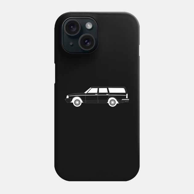 Volvo 245 DL White Outline Phone Case by kindacoolbutnotreally