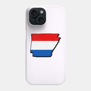 Red, White, and Blue Arkansas Outline Phone Case