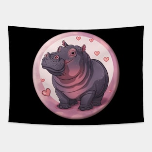 Hippopotamus Love Design Tapestry