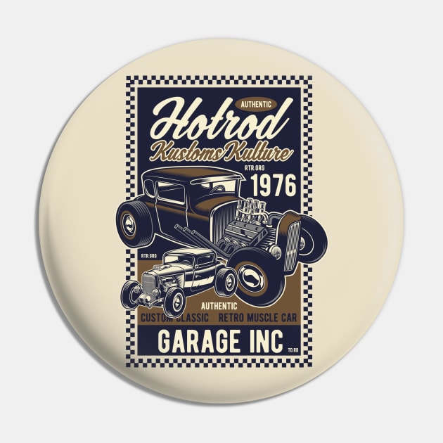 Hotrod Kustoms Kulture Pin by AtuyaStudio