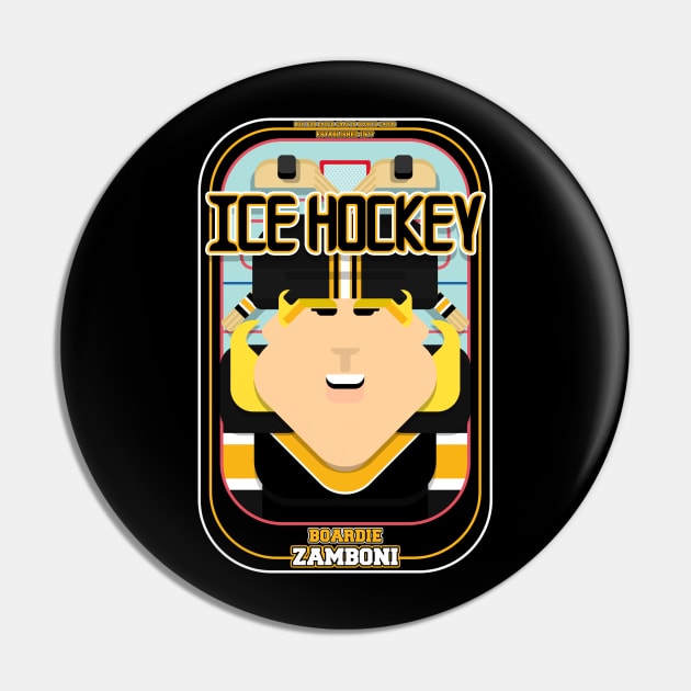 Ice Hockey Black and Yellow - Boardie Zamboni - Hazel version Pin by Boxedspapercrafts