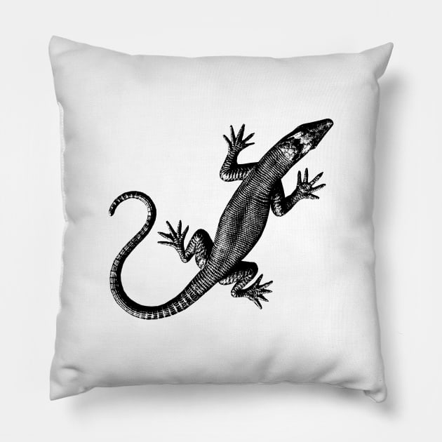 Metal Lizzard Pillow by R LANG GRAPHICS