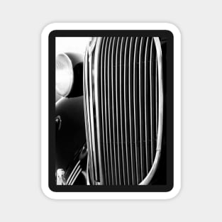 Classic Car Grill Black and White Photograph Magnet