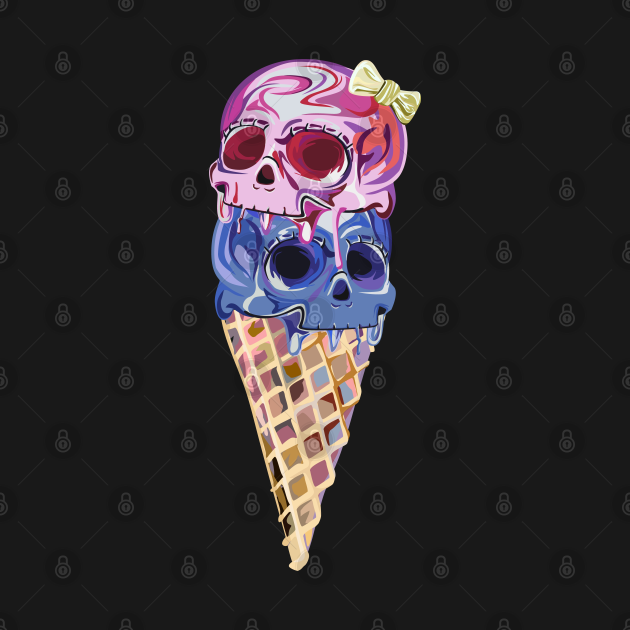 Pastel Goth Ice Cream Cone Skulls Pastel Goth Fashion Dessert Ice