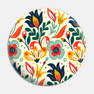 Colorful exotic Floral Pattern Pin