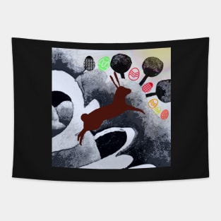 Easter egg rabbit run Tapestry