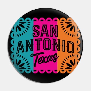 San Antonio Texas Papel Picado Pin