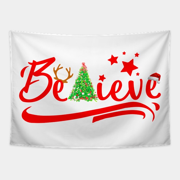 Believe in Christmas Red Tapestry by dnlribeiro88