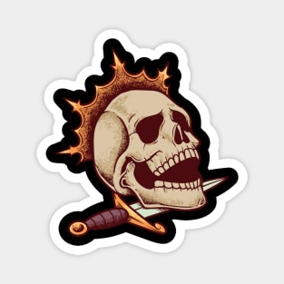 Dagger and crown - majestic skull Magnet