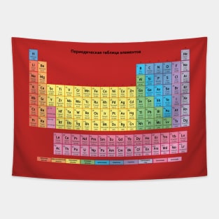 Russian Periodic Table - Periodicheskaya Tablitsa Elementov Tapestry