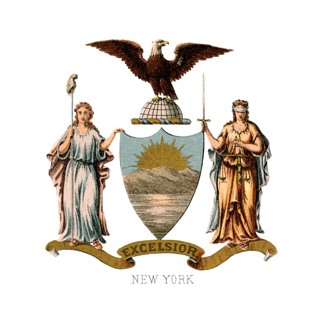 1876 New York Coat of Arms by historicimage