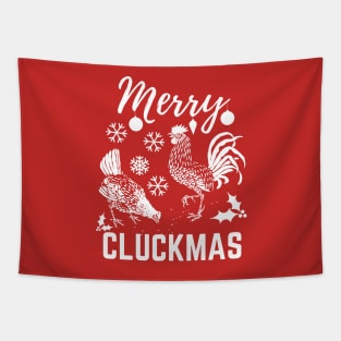 Merry Cluckmas Funny Christmas Chicken Vintage Pajama Gift For Family Tapestry