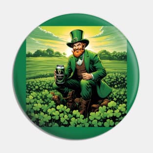 Folk Art Leprechaun Pin