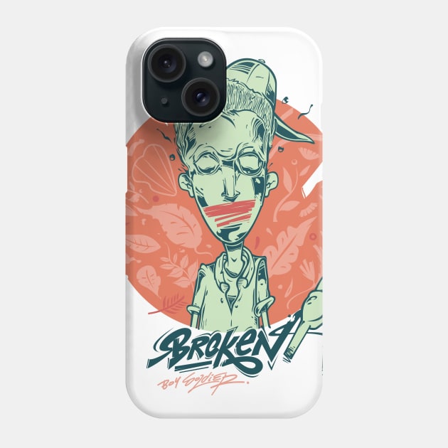 Broken Boy Soldier Phone Case by JUNKART84