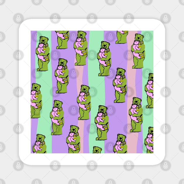 TEDDY BEAR DADDY AND TEDDY BEAR BABY PATTERN Magnet by Overthetopsm