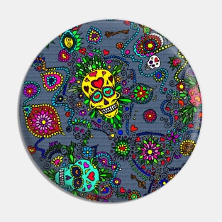 Day Of The Dead Pattern Pin