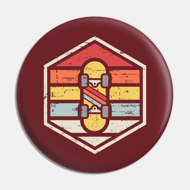 Retro Badge Skateboard Pin by rojakdesigns