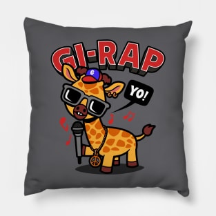 Gi-Rap Funny Kawaii Hiphop Rapping Animal Giraffe Pillow