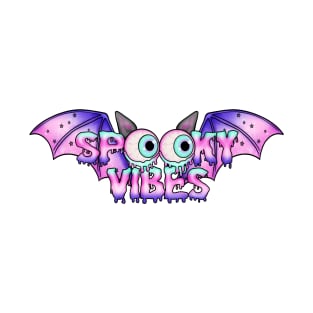 Spooky vibes, pastel goth bat design T-Shirt