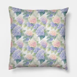 Amazing Watercolor Hydrangea - Floral Pattern Pillow