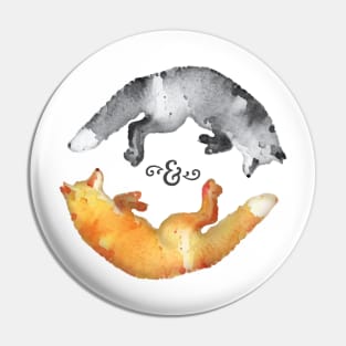 Watercolor Yin and Yang Fox Pin