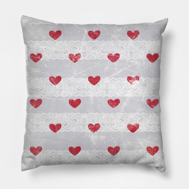 Lacy Hearts Pillow by hxrtsy