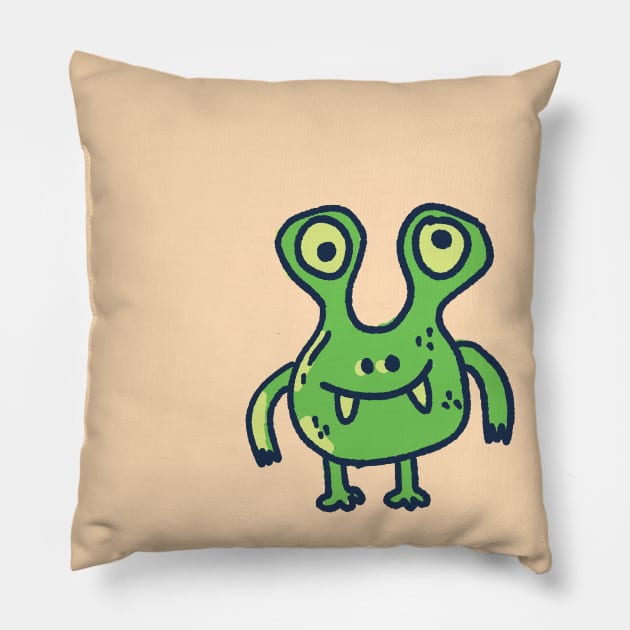 Cute Monster (06) Pillow by Hardworker