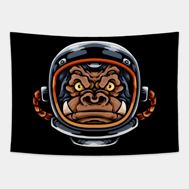 Astro Gorilla Tapestry by andhiika