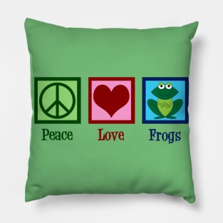 Peace Love Frogs Pillow