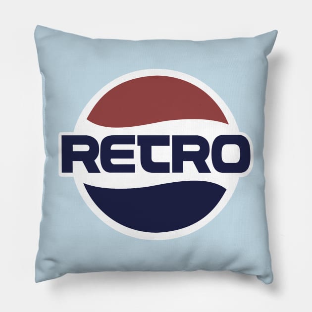 Retro logo for nostalgic 70s and 80s style Pillow by DaveLeonardo