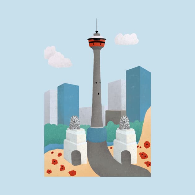 Calgary Tower and Lions Gate Bridge by Annelie