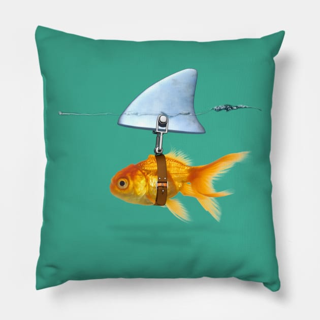 gold fish Pillow by MARK ASHKENAZI