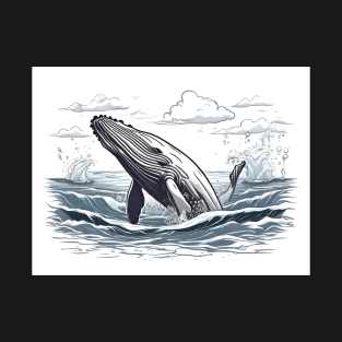 Humpback whale Cartoon Illustration T-Shirt