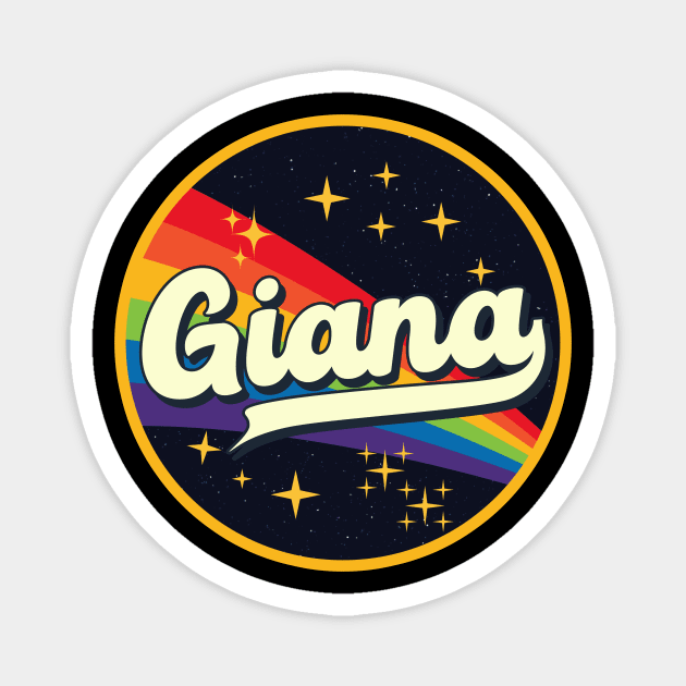 Giana // Rainbow In Space Vintage Style Magnet by LMW Art