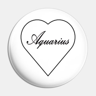 Aquarius Zodiac Heart Pin