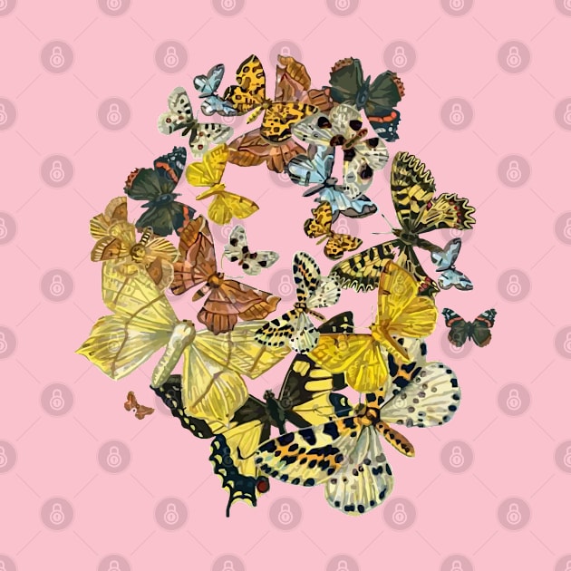 A Swarm Of Vintage Butterflies Vector by taiche