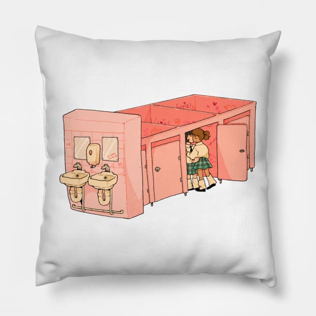 Bathroom wlws Pillow by PeachyDoodle